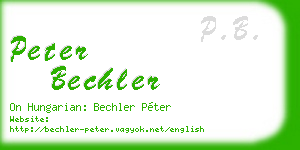 peter bechler business card